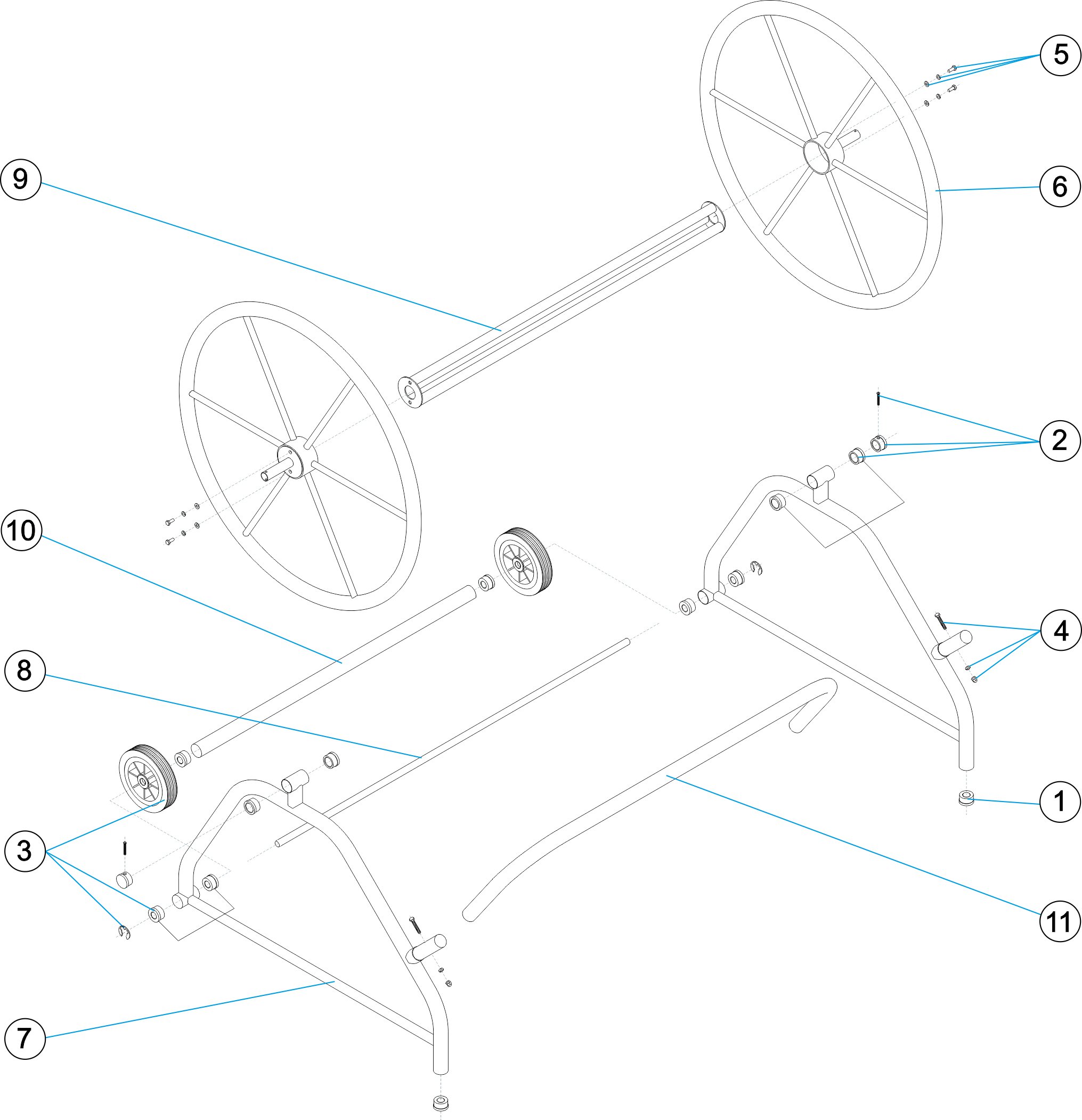 ENROLLADOR CORCHERA ANCHO 1,2 Y 1,8 M.