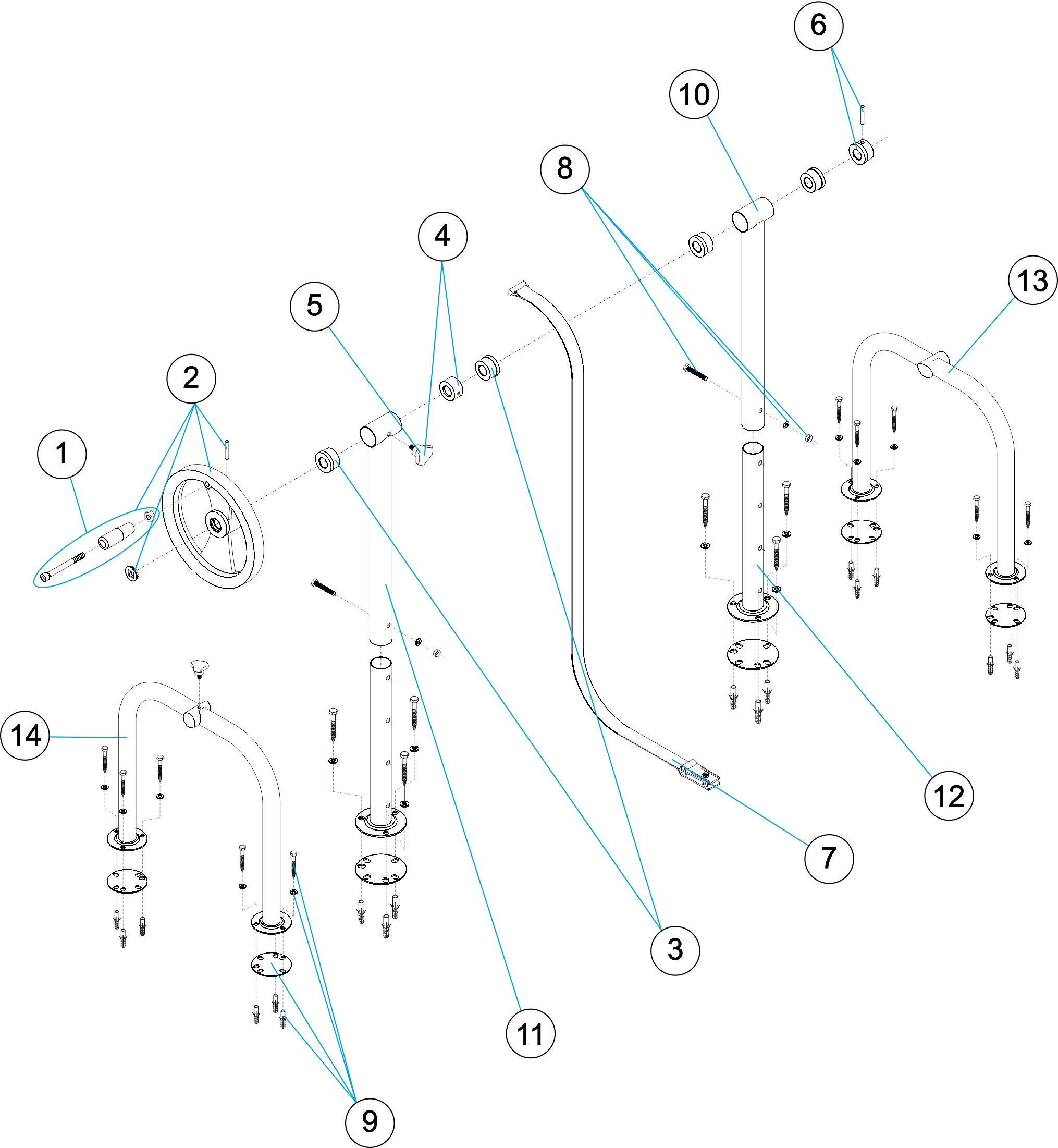 SOPORTE ENROLLADOR AJUSTABLE Y FIJO
