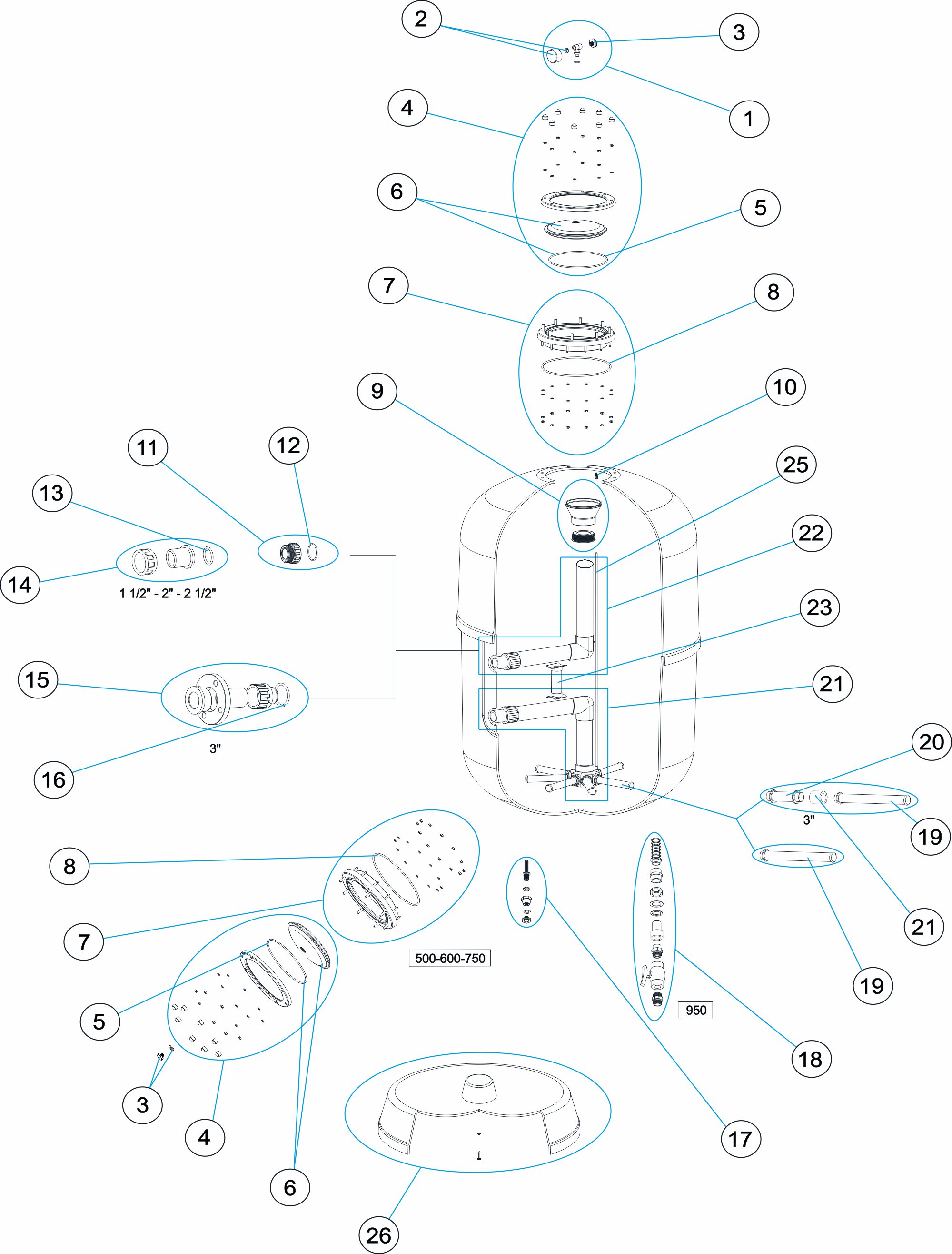 FILTRO FTR D. 500, 600, 750, 950