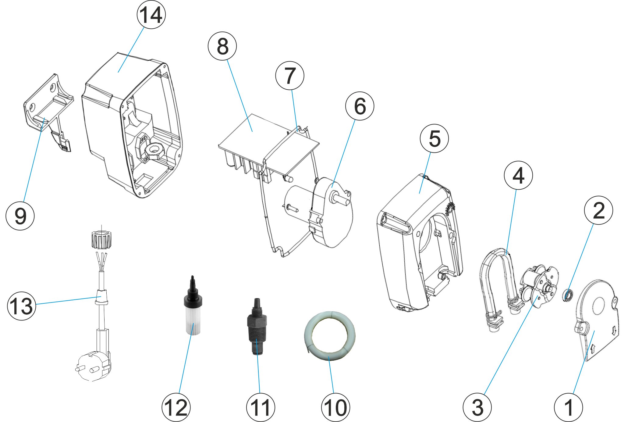 BOMBA PERISTALTICA 12L/H 1 BAR