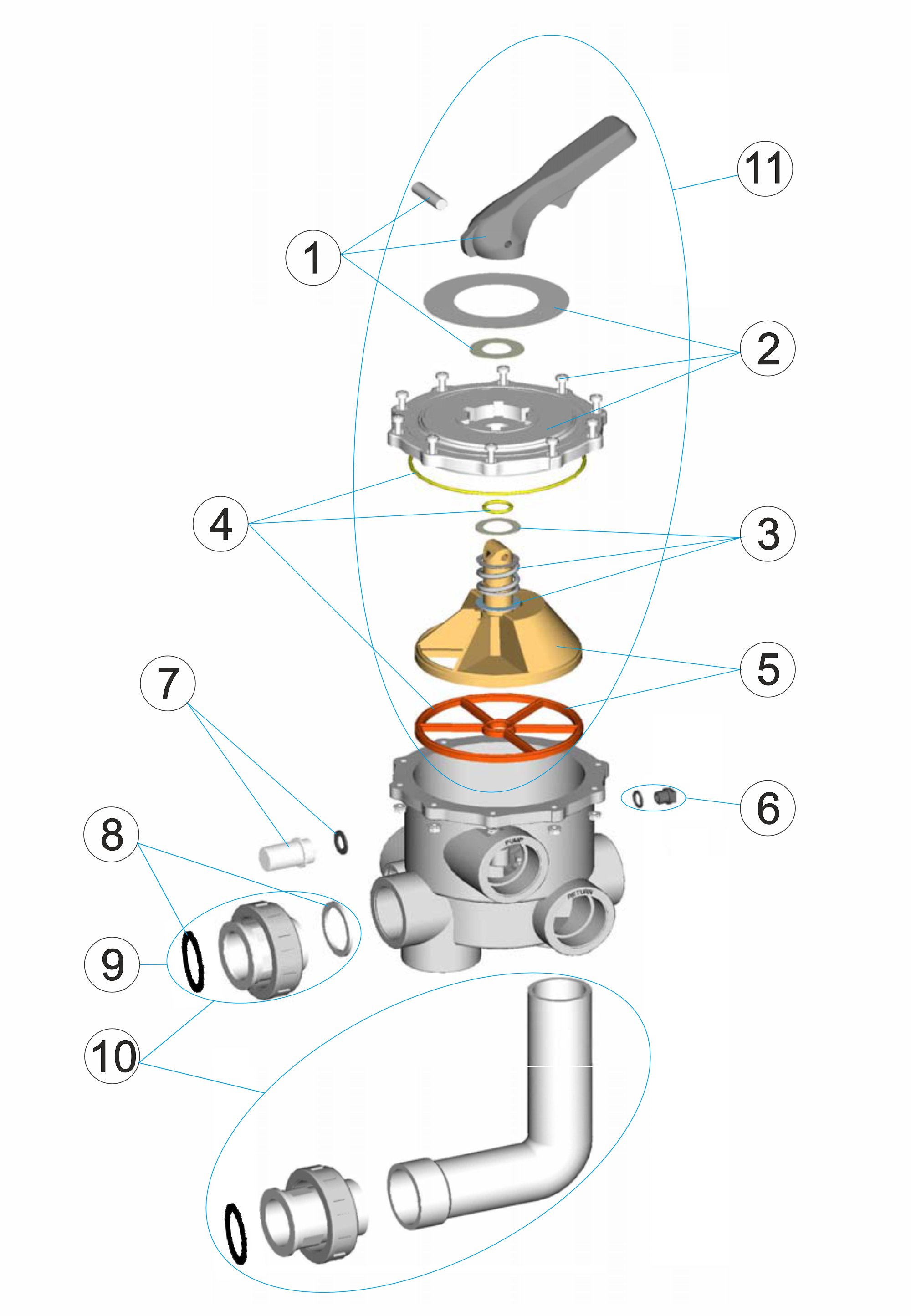 VALVULA SELECTORA CON ENLACES 2
