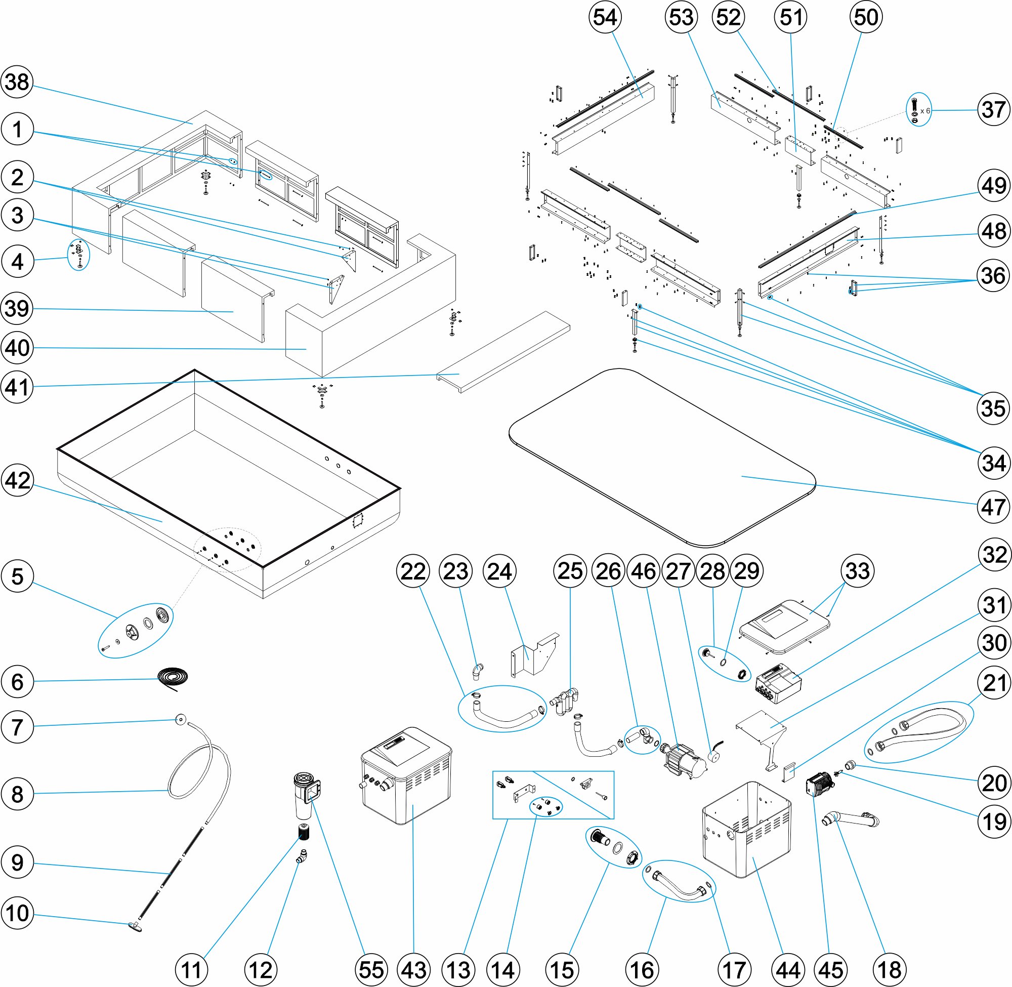 PISC HIDRO.PLAYA 220X320 BLANC