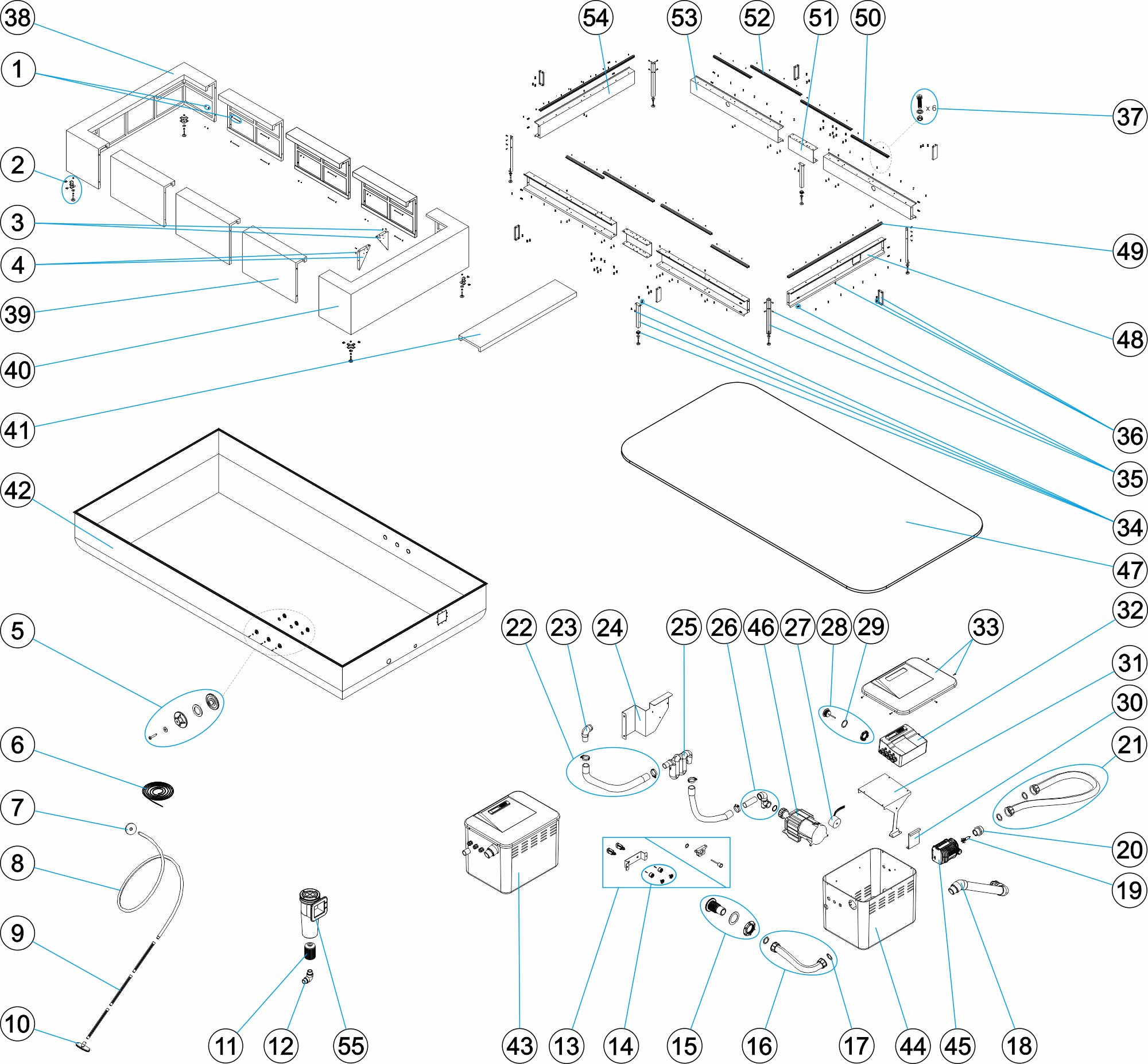 PISC HIDRO.PLAYA 220X420 COF