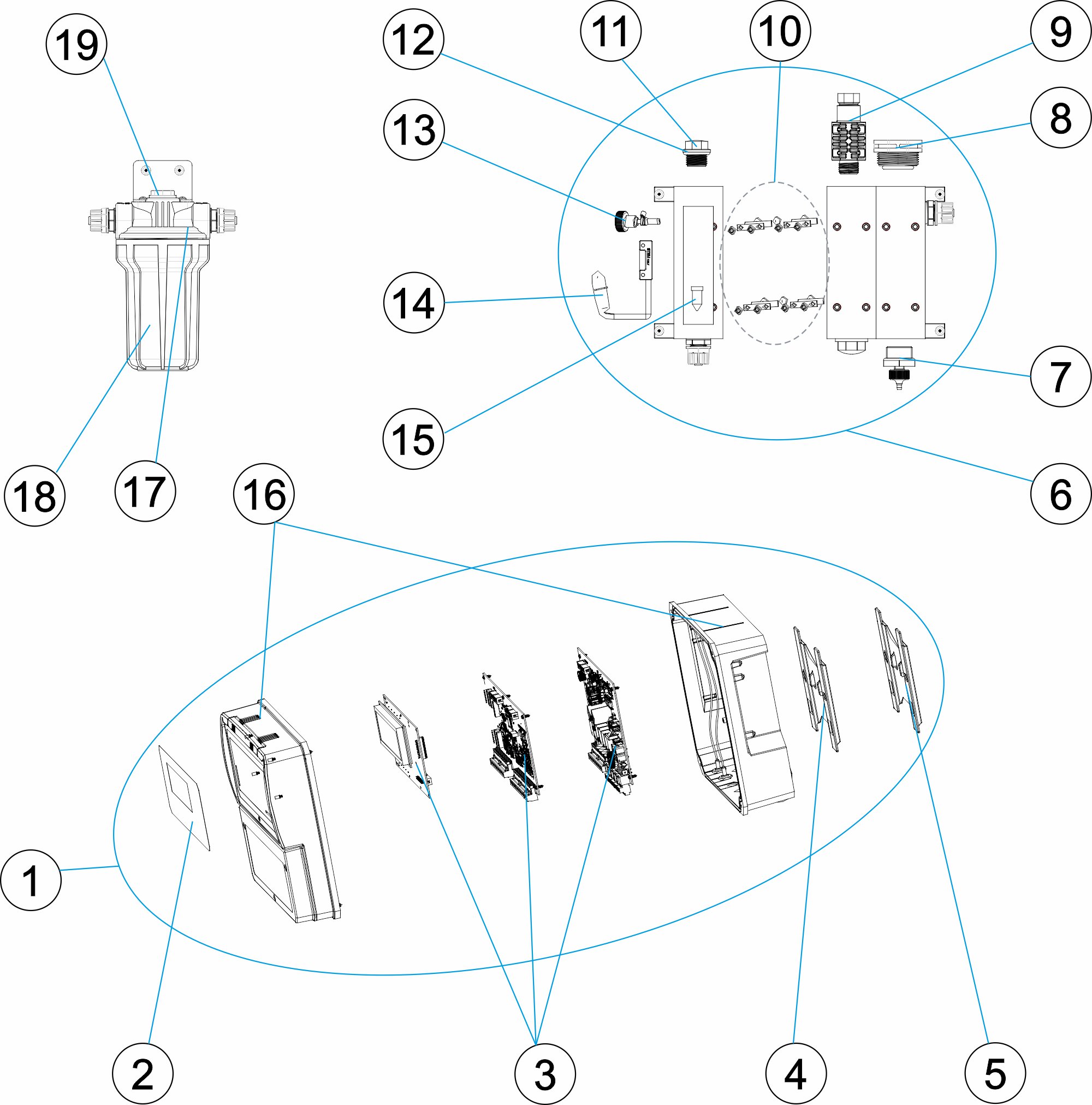 Controler pH/Cloro Libre amper