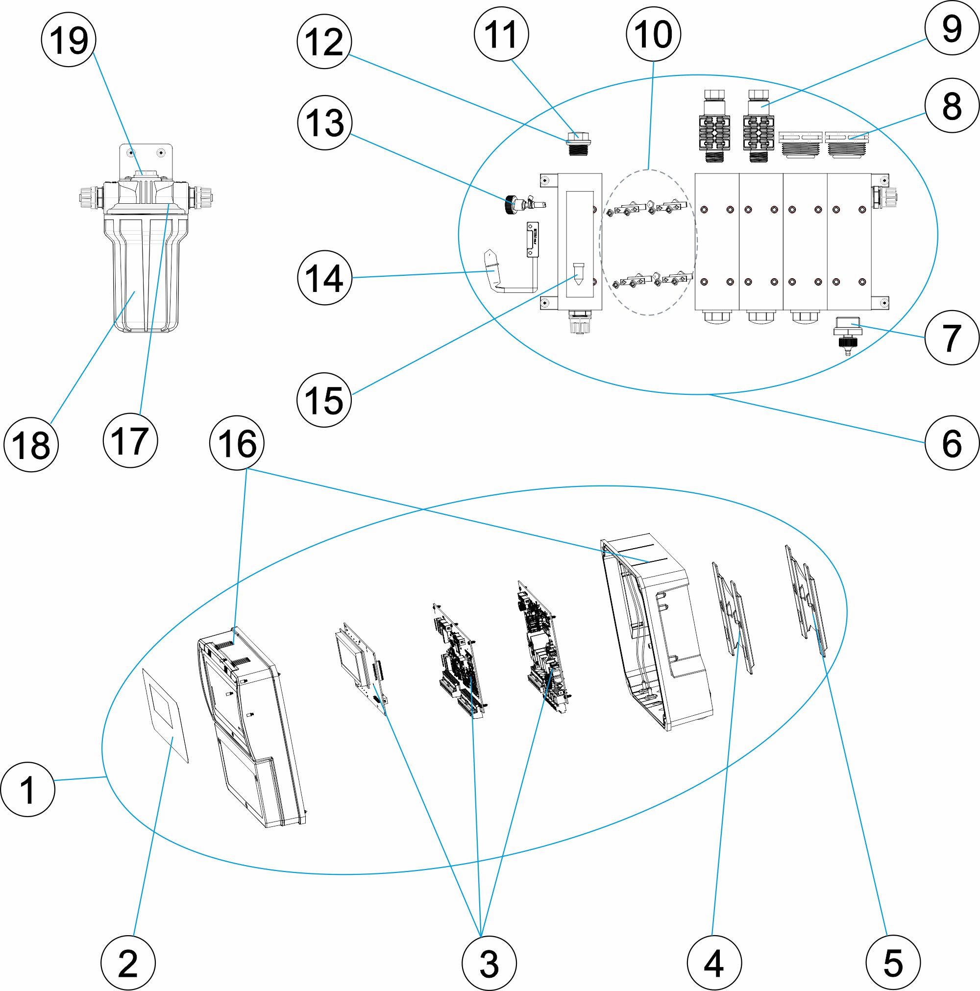 Controler pH/ORP/Cloro libre /