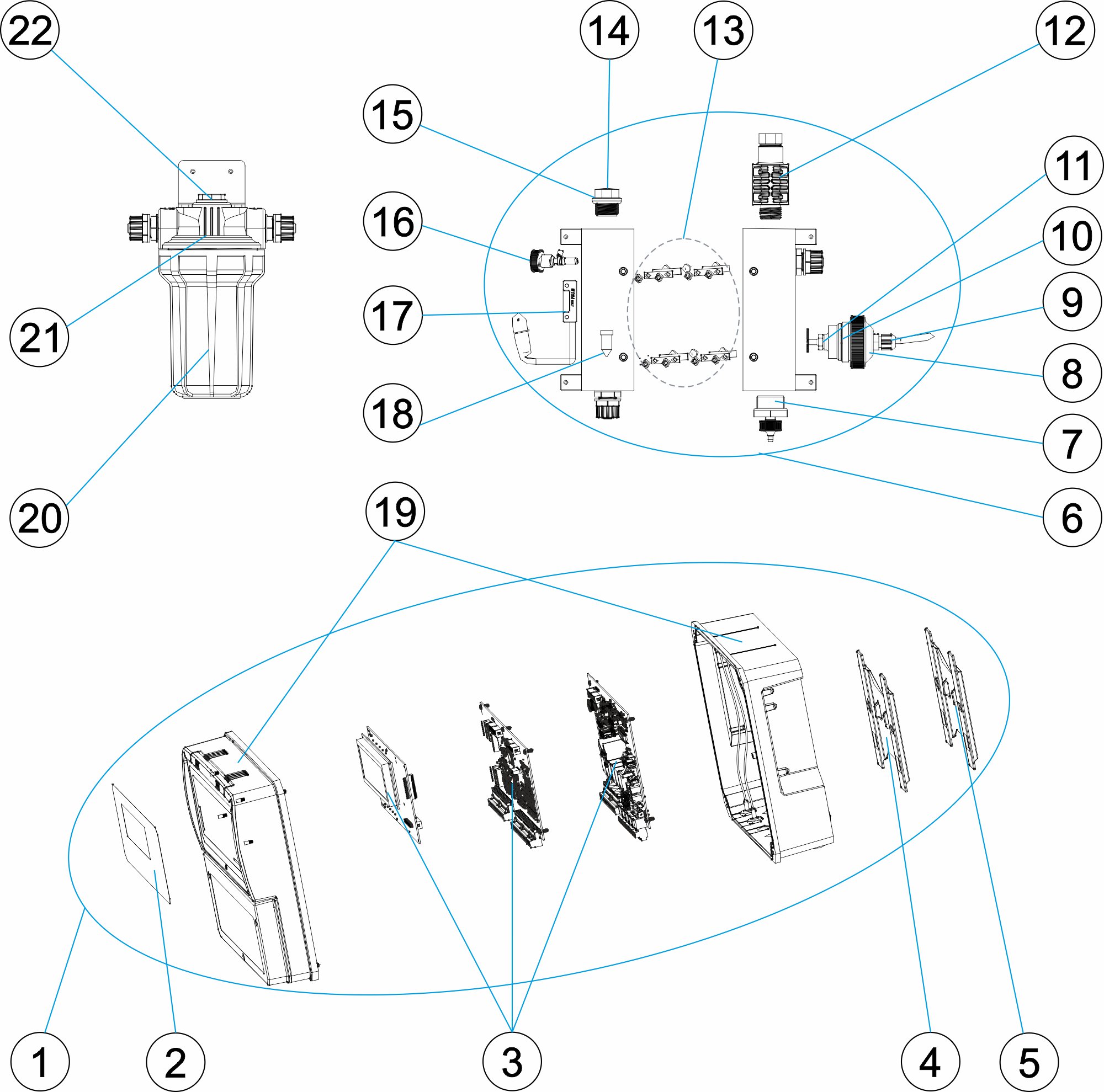 Controller pH/Cloro libre galv