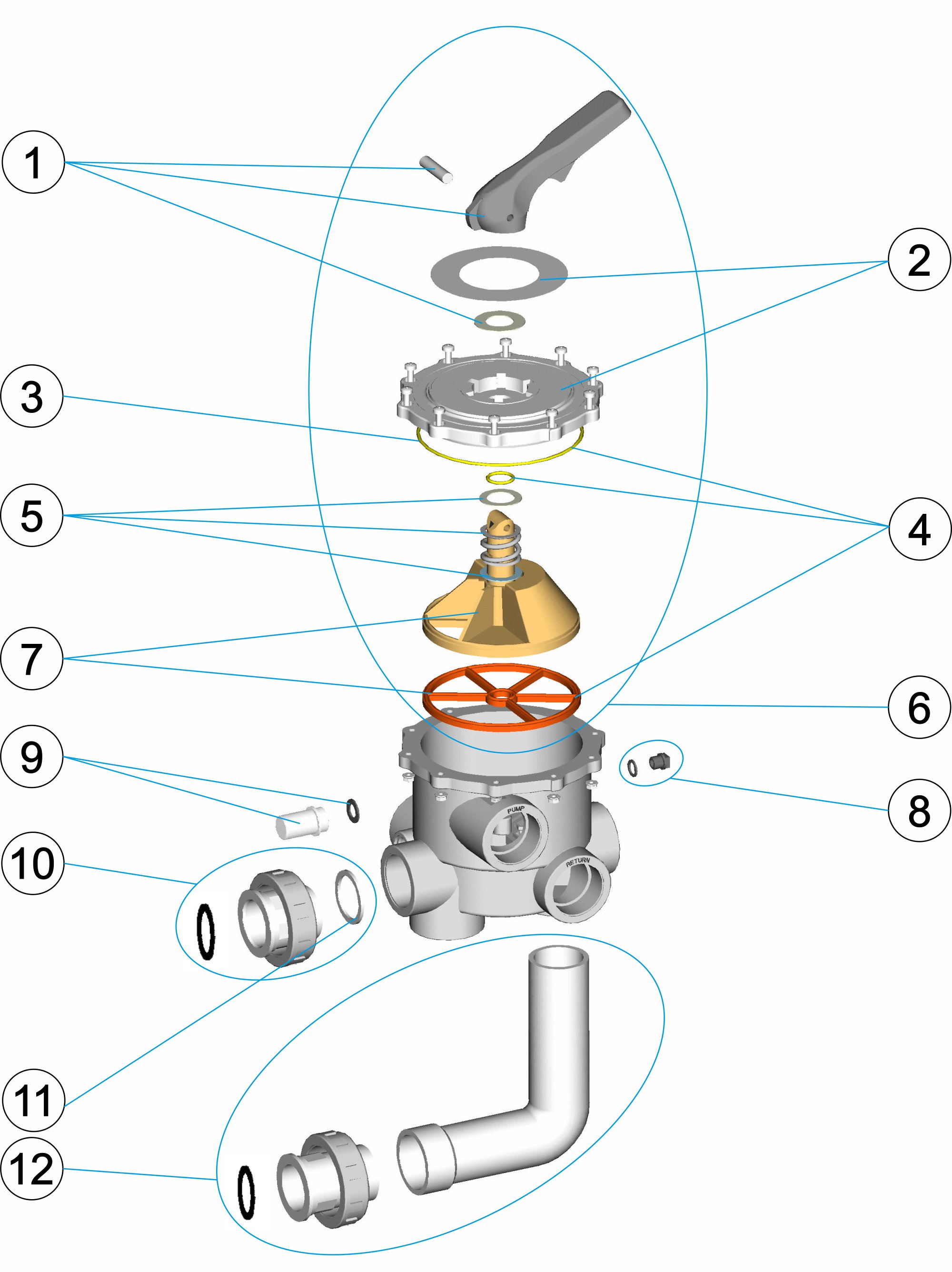 VALVULA SELECTORA CON ENLACES 2