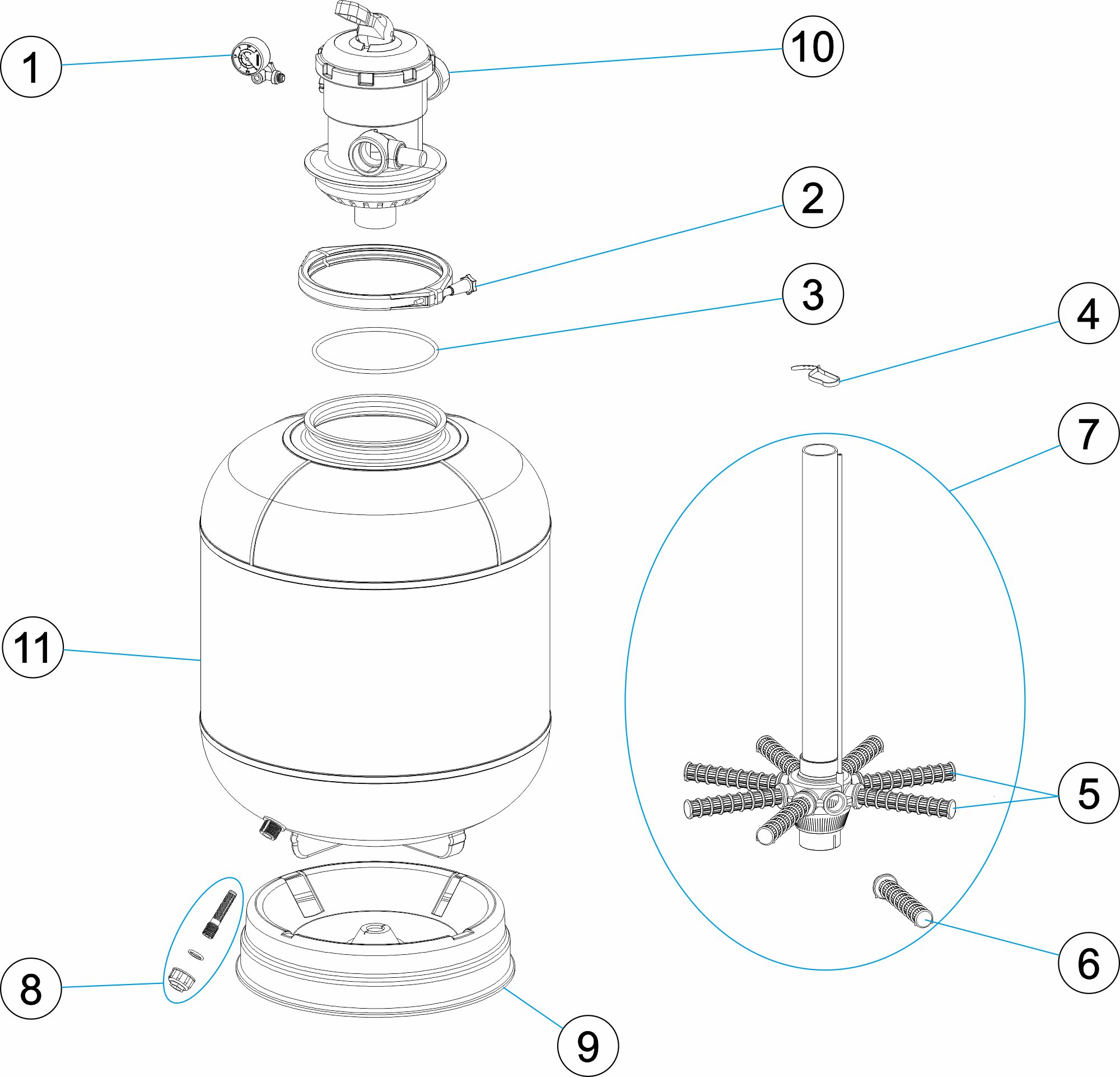 FILTRO Ø600 GALACTIC VÁLVULA