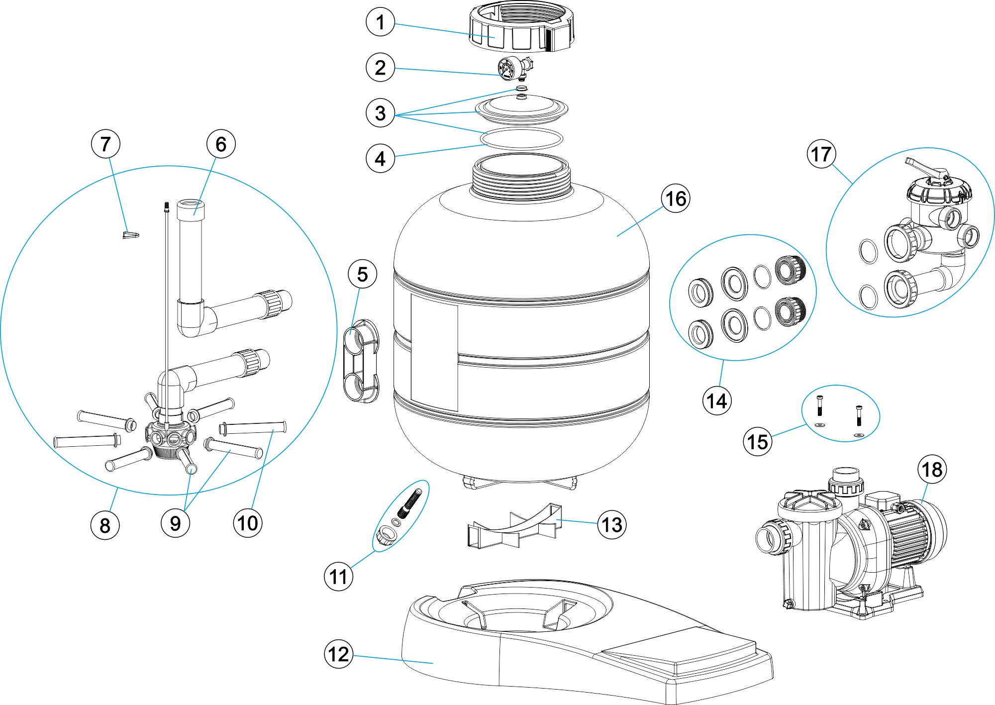 FILTRO MONOBLOC MILLENIUM ROSCA LATERAL Ø560